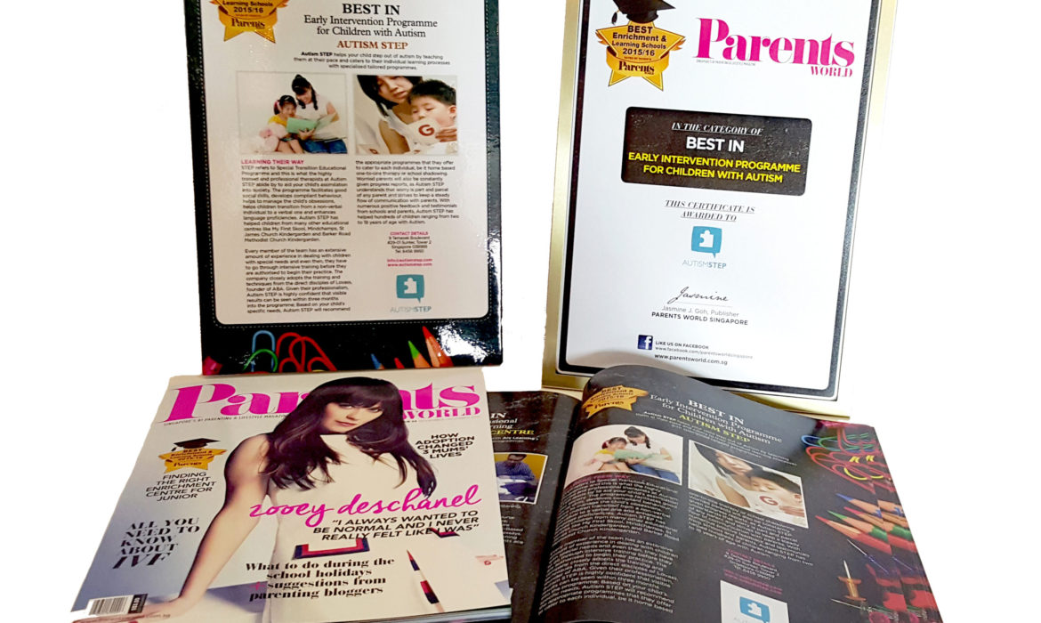 Autism STEP has been awarded! BEST IN EARLY INTERVENTION PROGRAMME FOR CHILDREN WITH AUTISM