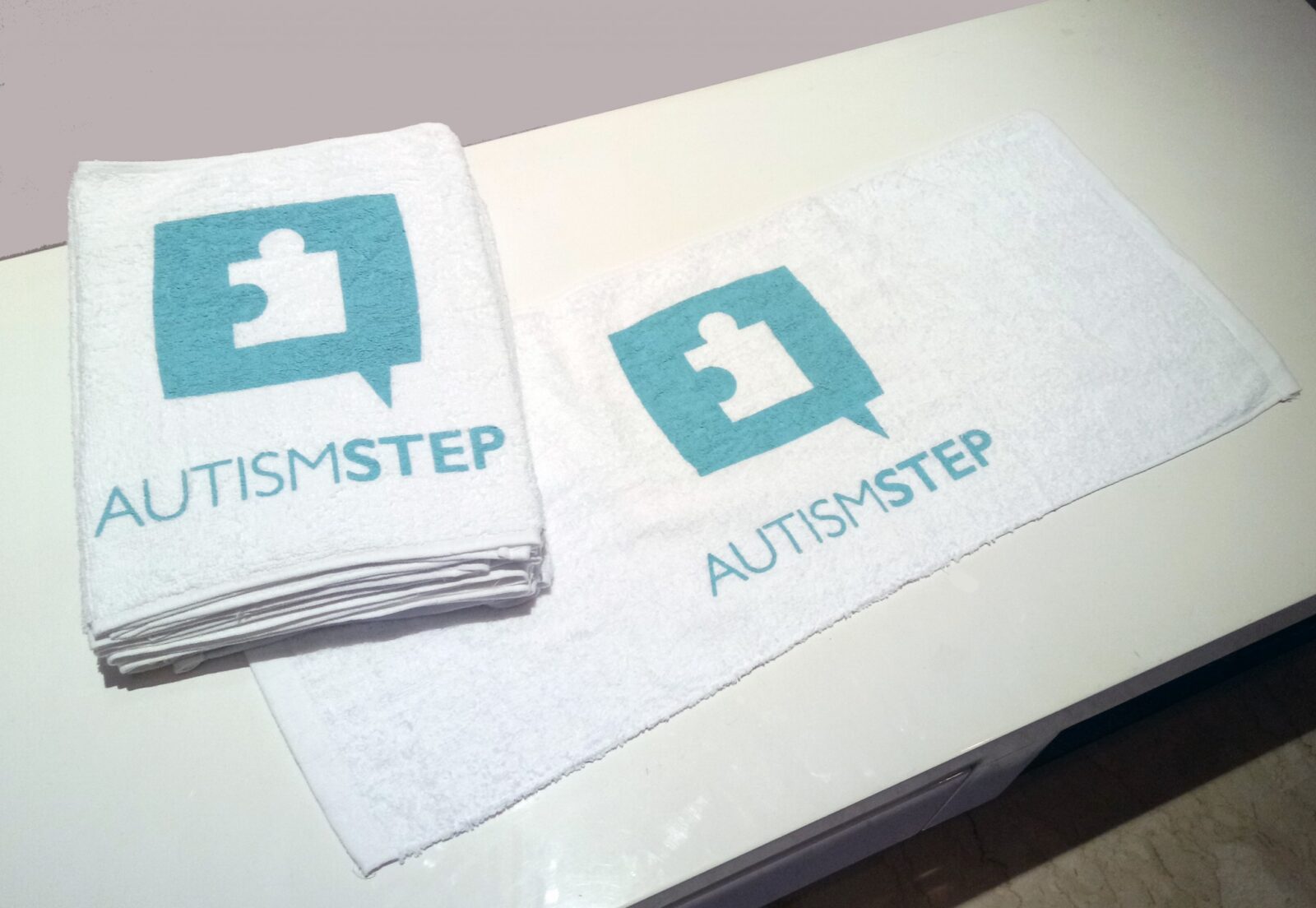 Preparation for Charity Run: Autism STEP Towel